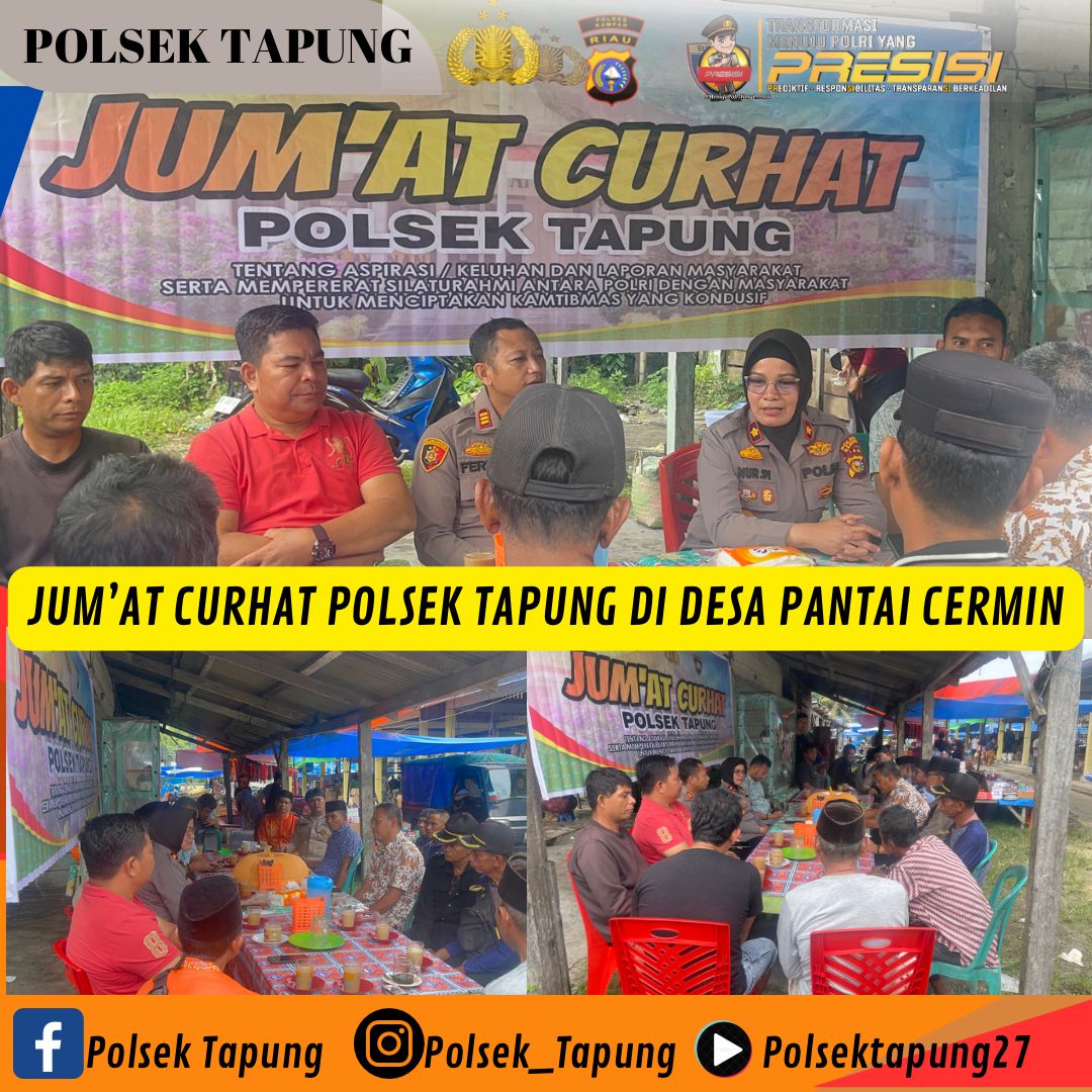 Kapolsek Tapung Bagi Sembako Dalam Giat Jumat Curhat dan Cooling System